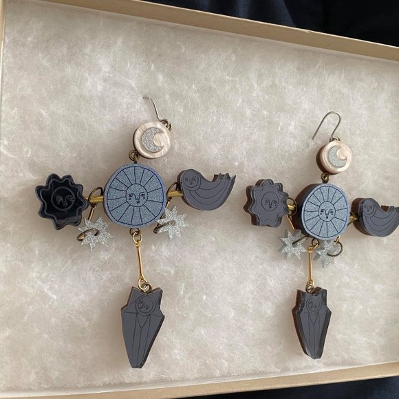 LouClarke Studio Space Oddity Illustrated Earrings - Picture 4 of 4